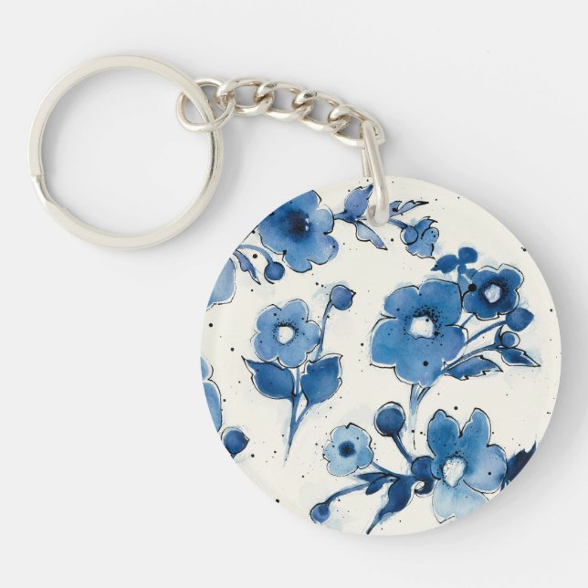 Independent Blue Blooms Keychain (Front)