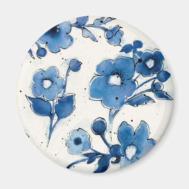 Independent Blue Blooms Magnet (Front)