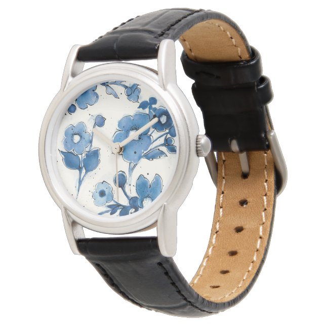 Independent Blue Blooms Watch (Angled)