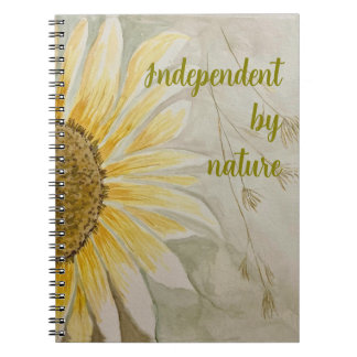 Independent by nature journal sunflower