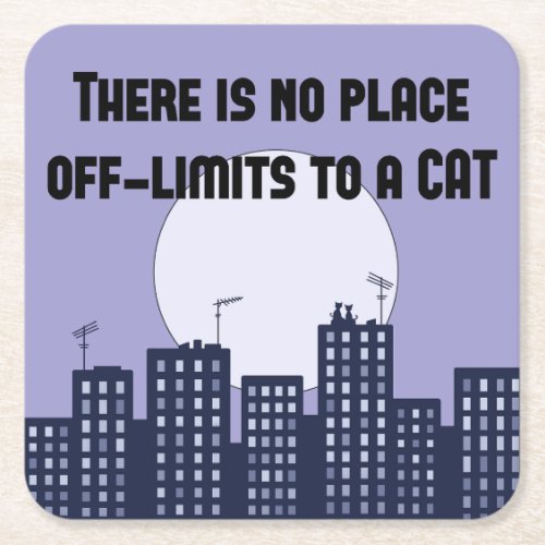Independent Cats Square Paper Coaster