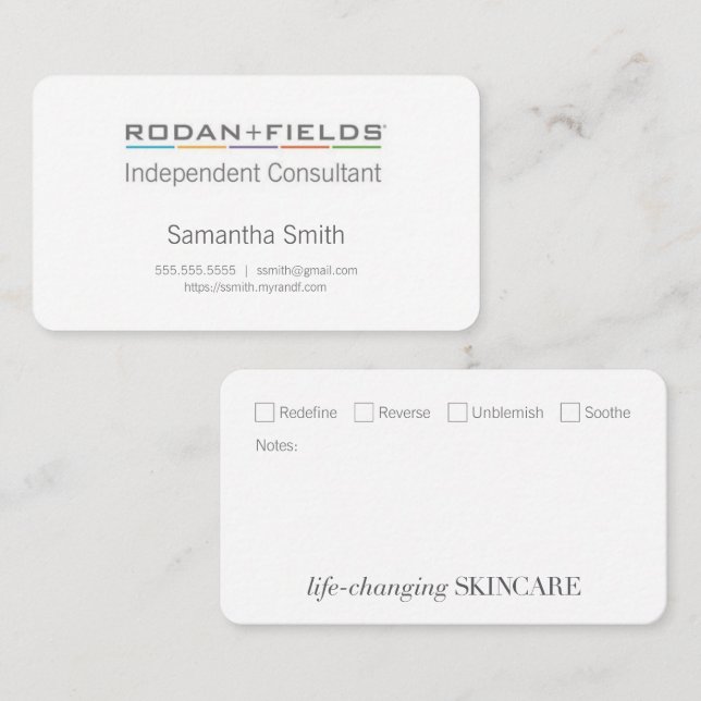 Independent Consultant Biz Cards with Checkboxes (Front/Back)