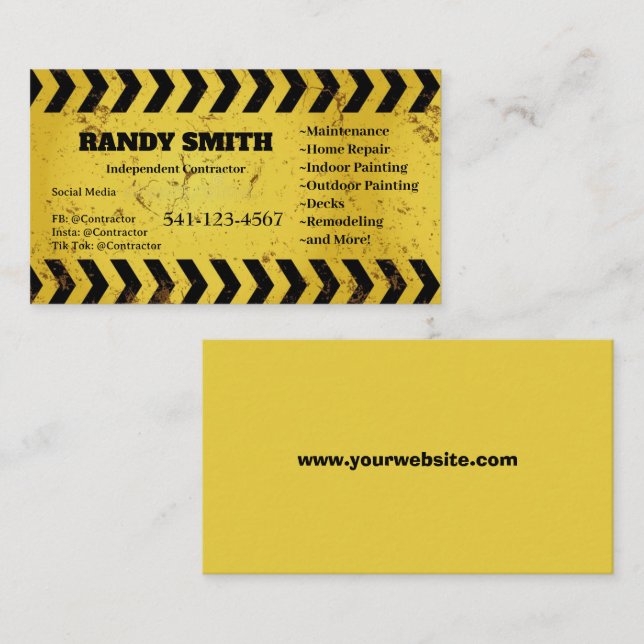 Independent Contractor Business Card (Front/Back)