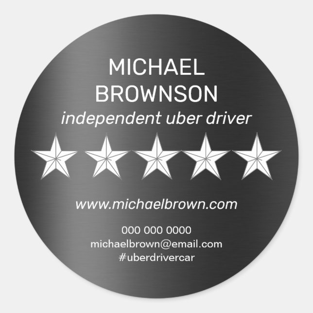 Independent Driver Mobile Car Taxi Classic Round Sticker (Front)