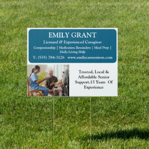 Independent Elderly or Senior Care Giver Outdoor Sign