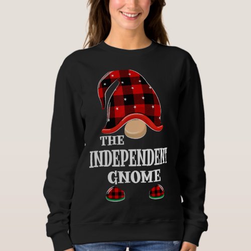 Independent Gnome Buffalo Plaid Funny Christmas Pa Sweatshirt