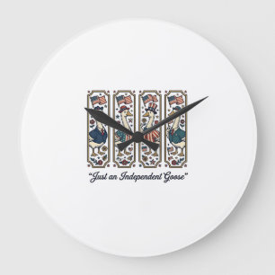 Independent Goose Patriotic Vintage T-Shirt Design Large Clock