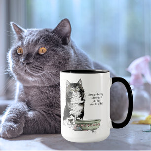 Independent Gray Tabby Blue Cute Funny Cat Mug