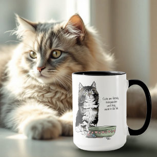 Independent Gray Tabby Blue Cute Funny Cat Mug