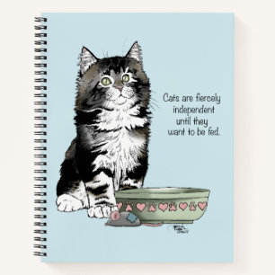 Independent Gray Tabby Blue Cute Funny Cat Notebook