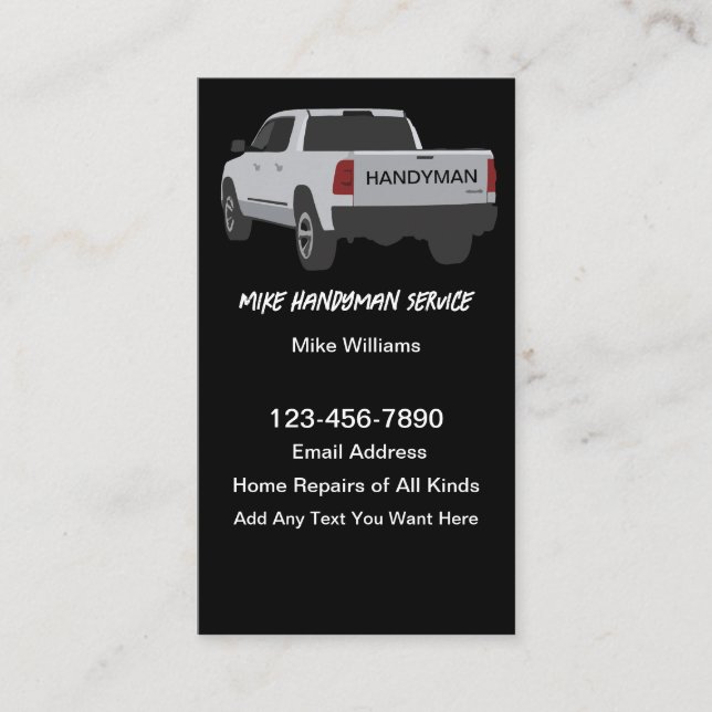 Independent Handyman Services Business Cards (Front)