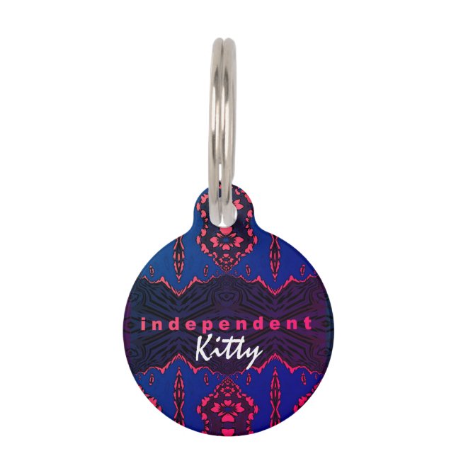 Independent in Purple & Blue  Pet ID Tag (Front)