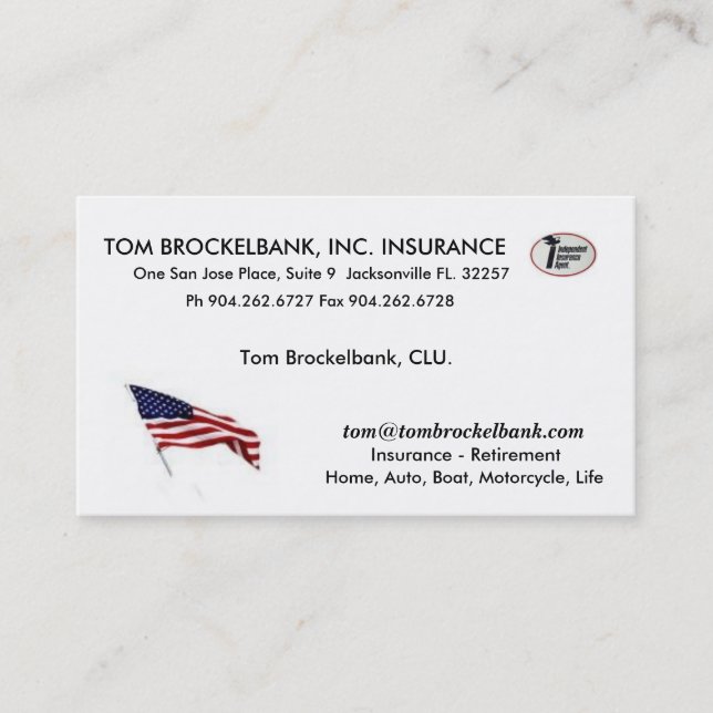 Independent Ins Agent logo, 21d467edcdad1638[1]... Calling Card (Front)