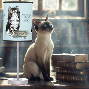 Independent Kitten Bowl Funny Table Lamp
