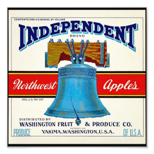 Independent Northwest Apples packing label Photo Print