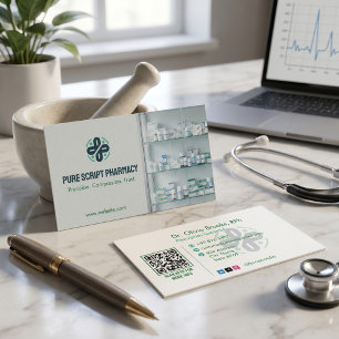 Independent Pharmacy Modern Green Light Business Card