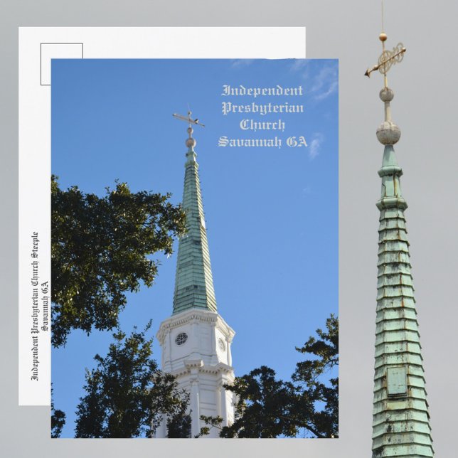 Independent Presbyterian Church Steeple Savannah Postcard (Creator Uploaded)