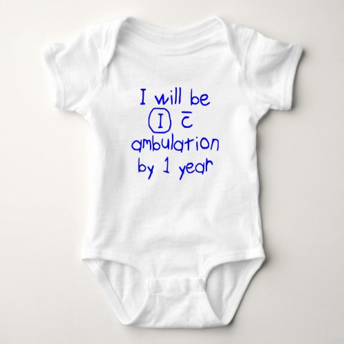 independent with ambulation blue handwriting PT Baby Bodysuit
