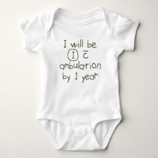 independent with ambulation gray handwriting PT Baby Bodysuit