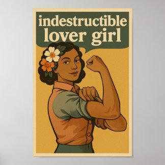 Indestructable Lovergirl Vintage Style Poster