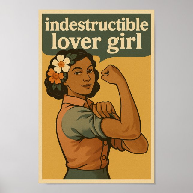 Indestructable Lovergirl Vintage Style Poster (Front)
