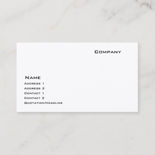 Customizable Indestructible Paper Stock Business Card Templates