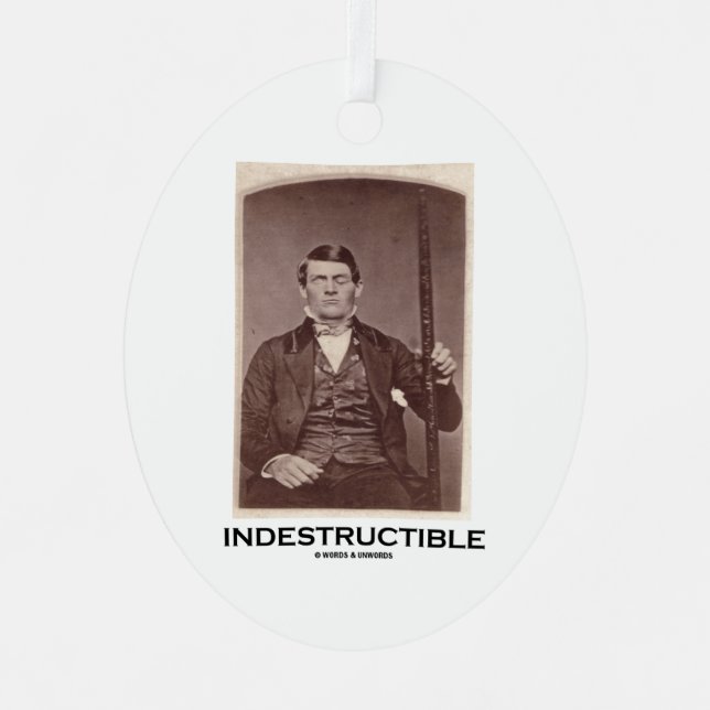 Indestructible Phineas Gage Cerebral Localization Metal Ornament (Front)