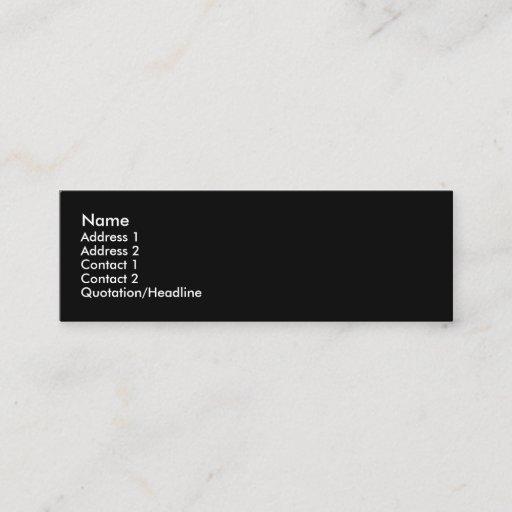 Customizable INDESTRUCTIBLE SKINNY PROFILE BUSINESS CARD