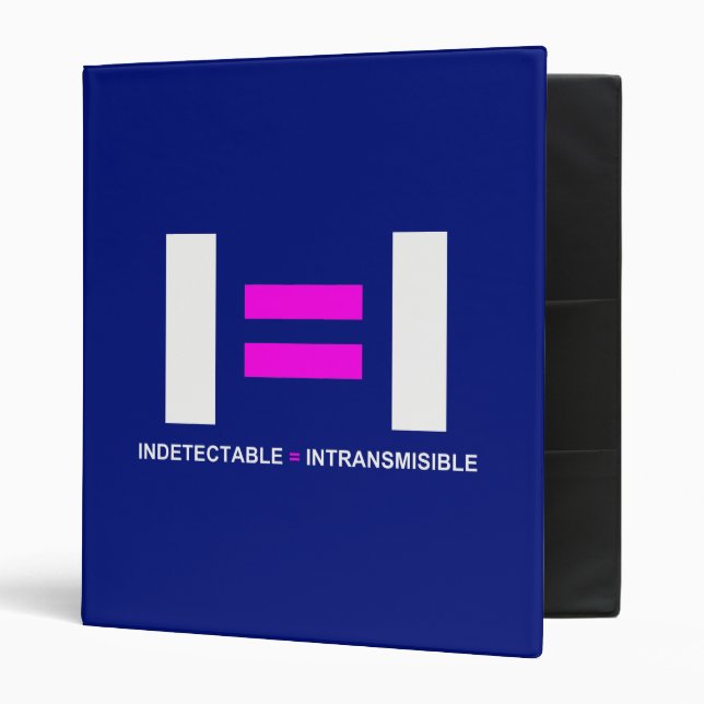 Indetectable es igual a Intransmisible VIH 3 Ring Binder (Front/Inside)