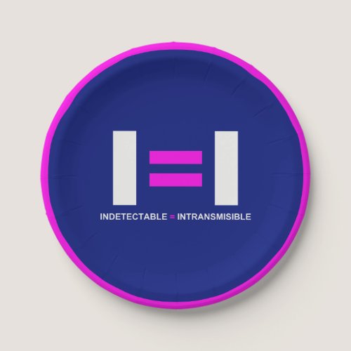 Indetectable es igual a Intransmisible VIH Paper Plates
