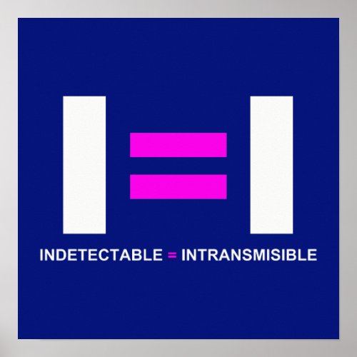 Indetectable es igual a Intransmisible VIH Poster