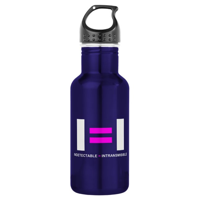 Indetectable es igual a Intransmisible VIH Stainless Steel Water Bottle (Front)