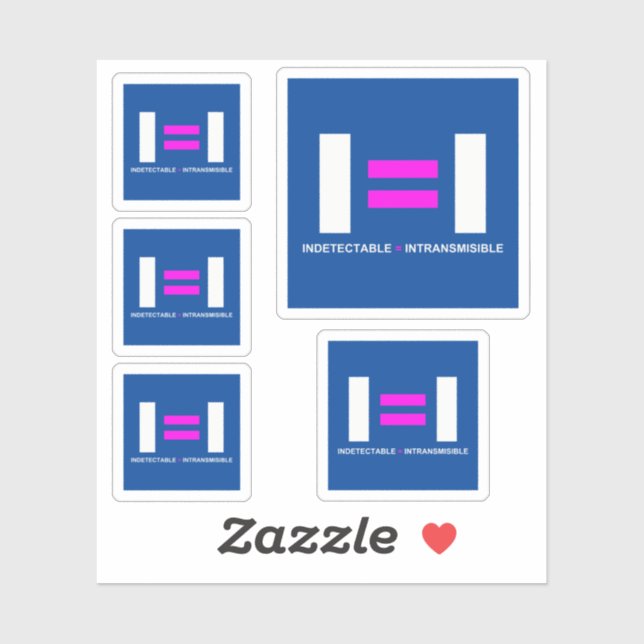 Indetectable es igual a Intransmisible VIH Sticker (Sheet)