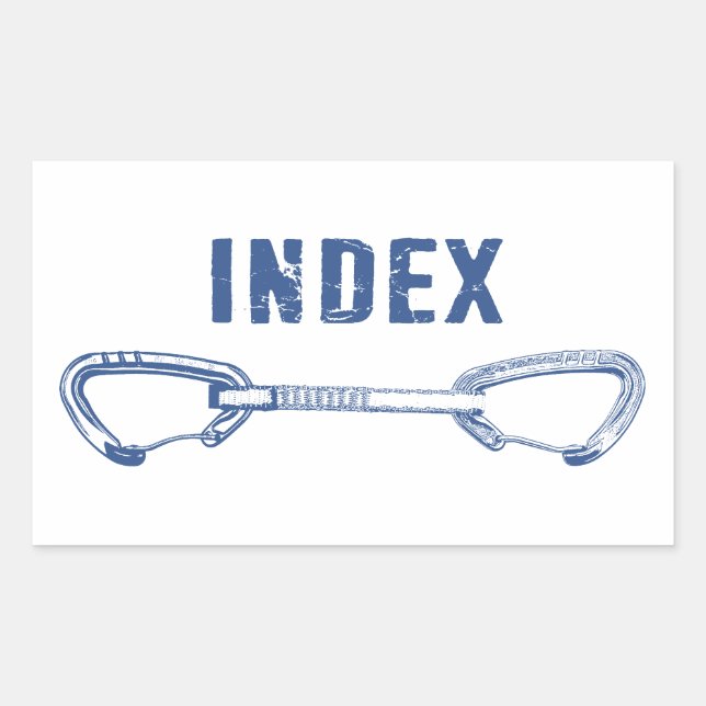 Index Climbing Quickdraw Rectangular Sticker (Front)