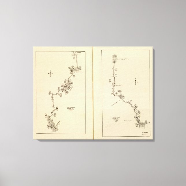 Index map Albany, Saratoga Springs Canvas Print (Front)