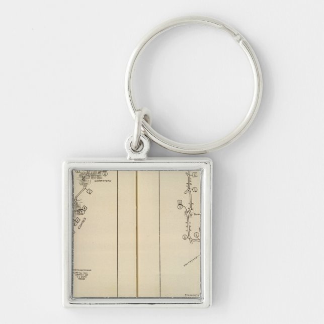 Index map Albany, Saratoga Springs Keychain (Front)