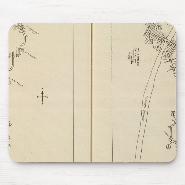 Index map Columbia County Rensselaer County NY Mouse Pad (Front)