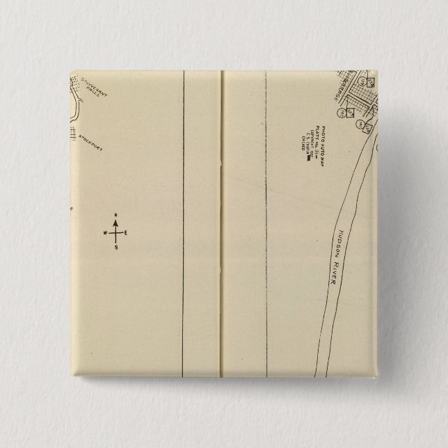 Index map Columbia County Rensselaer County NY Pinback Button (Front)