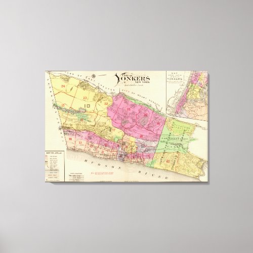 Index map Yonkers atlas Canvas Print