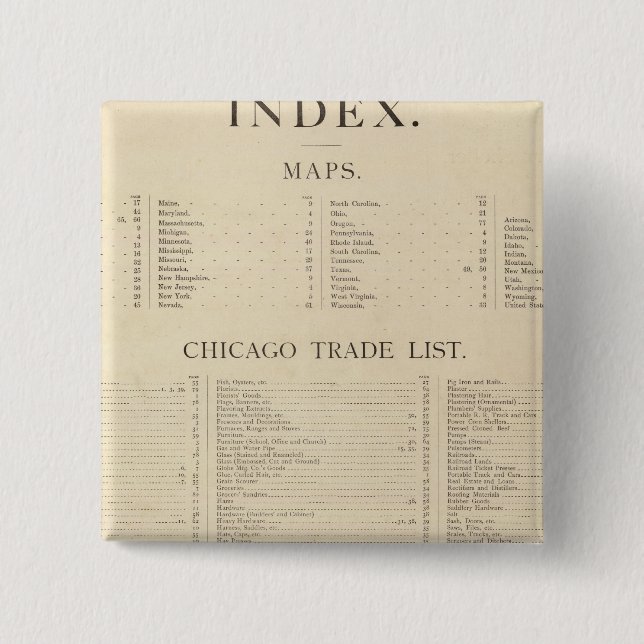 Index New commercial atlas Pinback Button (Front)