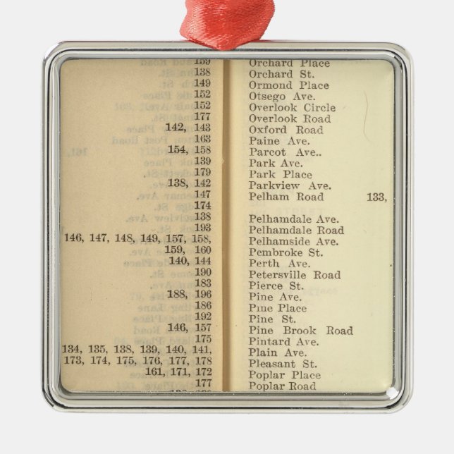 Index New Rochelle Metal Ornament (Front)