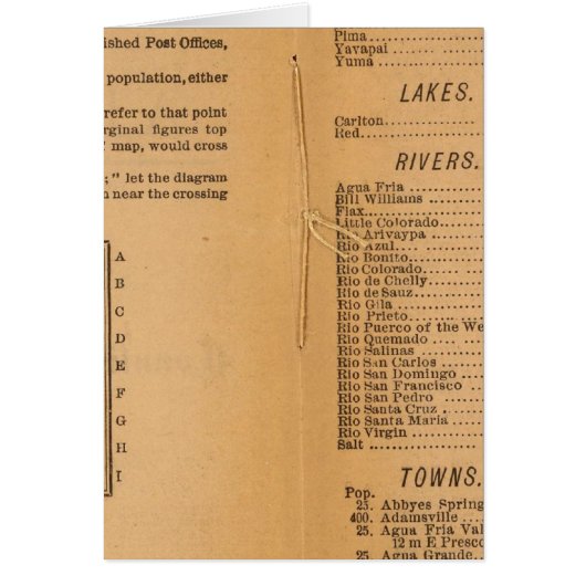 Index Rand McNally's Arizona Cards (Front)