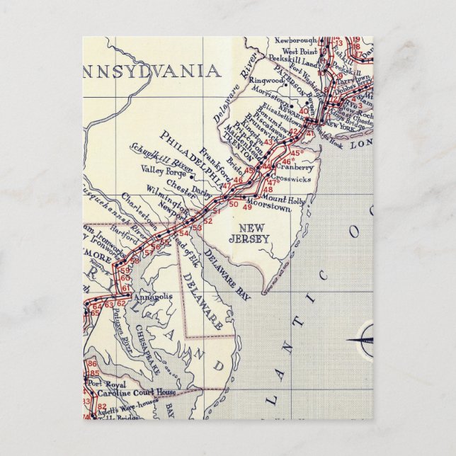 Index to the Plates in Survey of the Roads Postcard (Front)