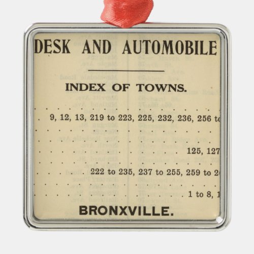 Index Towns Bronxville Metal Ornament