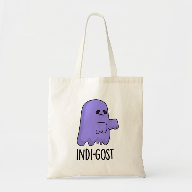 Indi-gost Funny Halloween Indigo Ghost Pun  Tote Bag (Front)