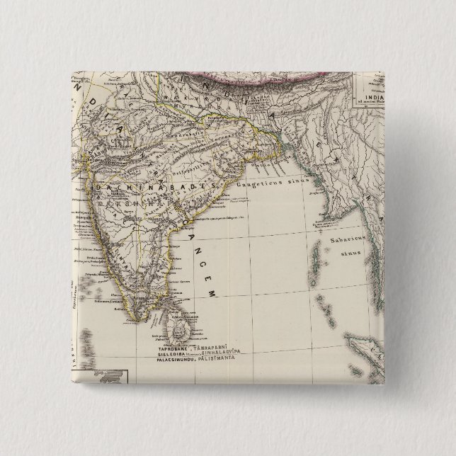 India 3 pinback button (Front)