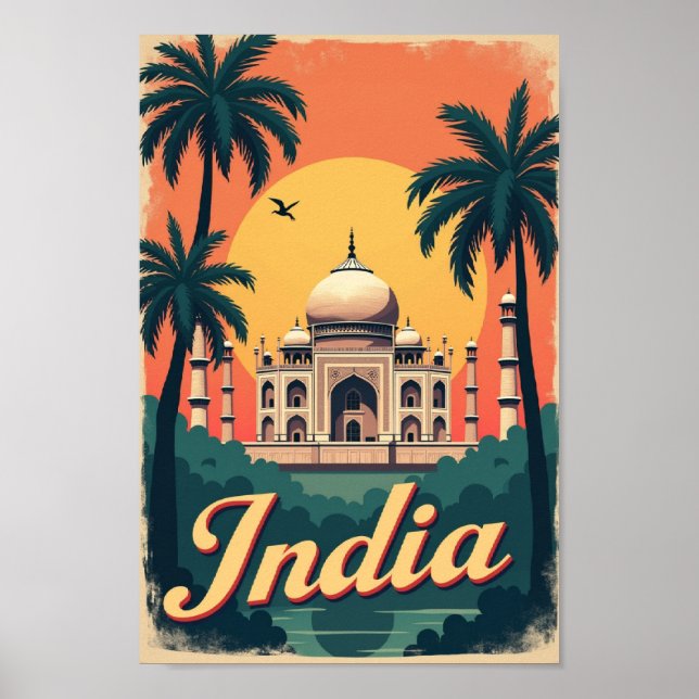 India – 70s Retro Travel Aesthetic Poster (Front)