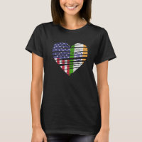 India American Grown Heart USA Patriot Heritage Mo T-Shirt