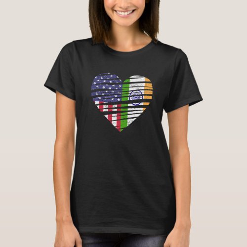 India American Grown Heart USA Patriot Heritage Mo T_Shirt