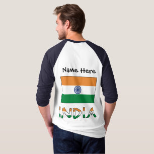 India and Indian Flag with Your Name T-Shirt